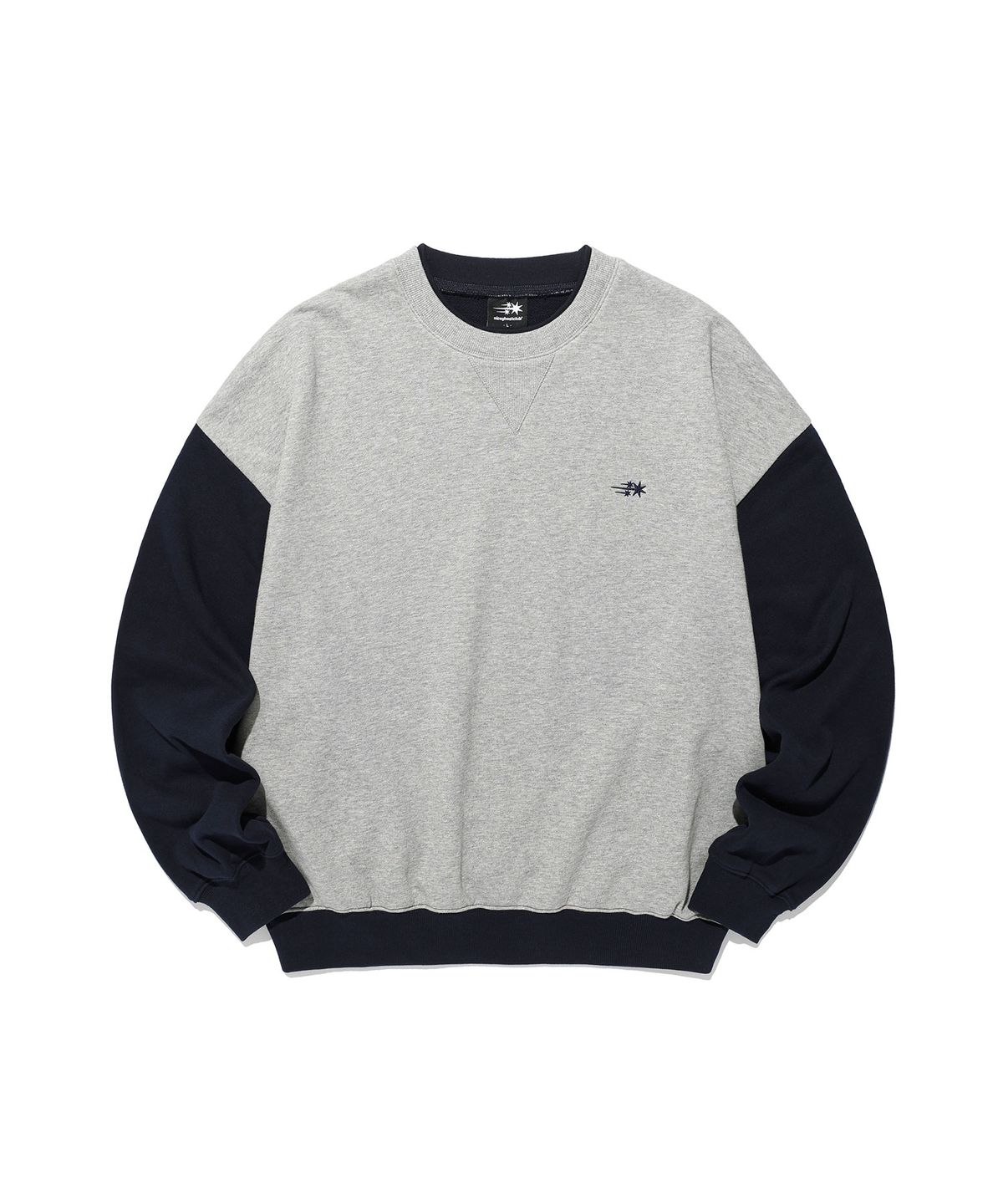 나이스고스트클럽(NICEGHOSTCLUB) COLOR BLOCK 3STAR SWEATSHIRTS_GREY(NG2GFUM441A)