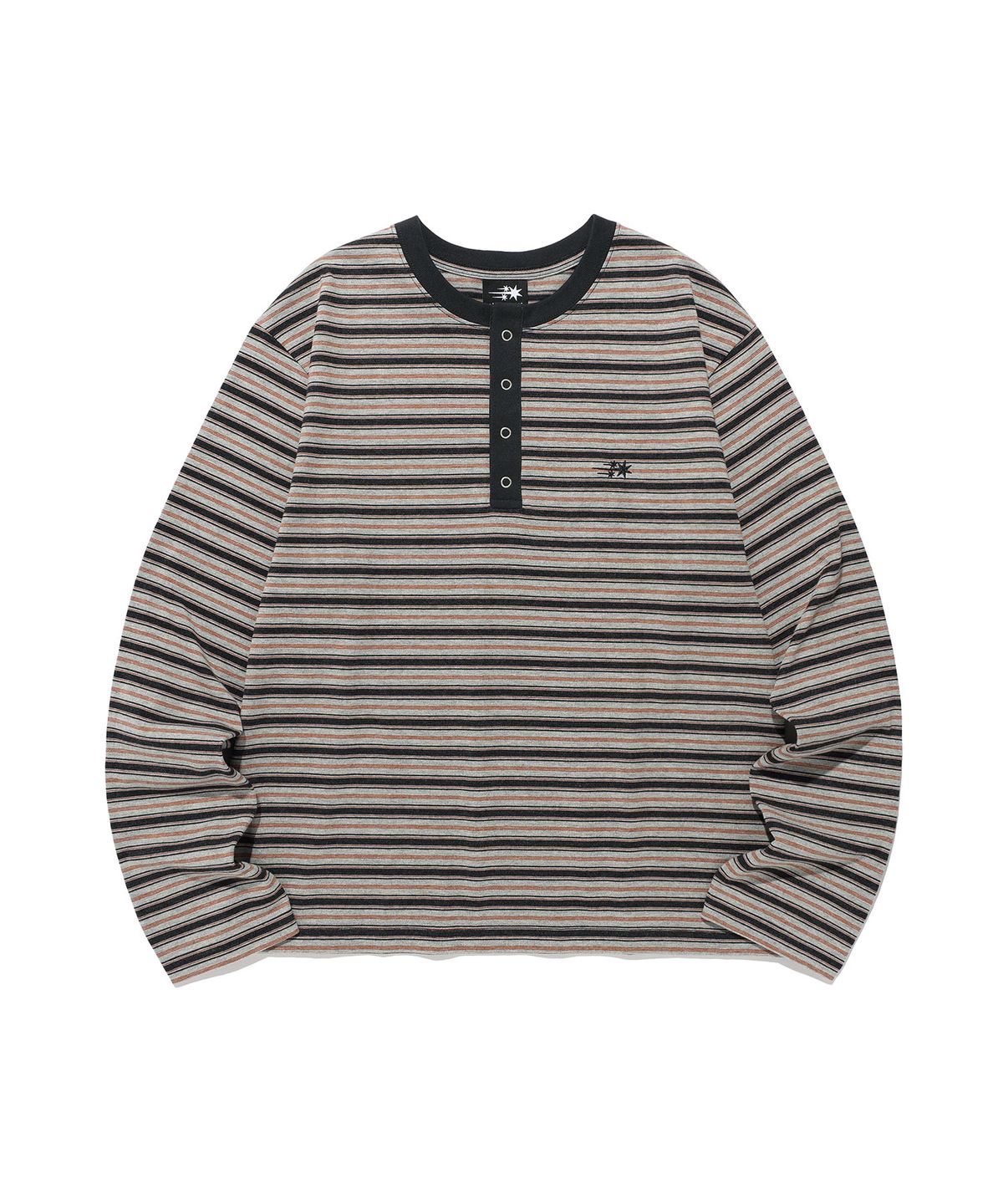 나이스고스트클럽(NICEGHOSTCLUB) STRIPE HENLEY LS TEE_GREY(NG2GFUT551A)