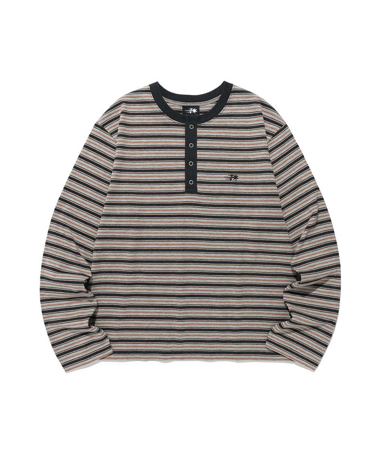 STRIPE HENLEY LS TEE_GREY(NG2GFUT551A)