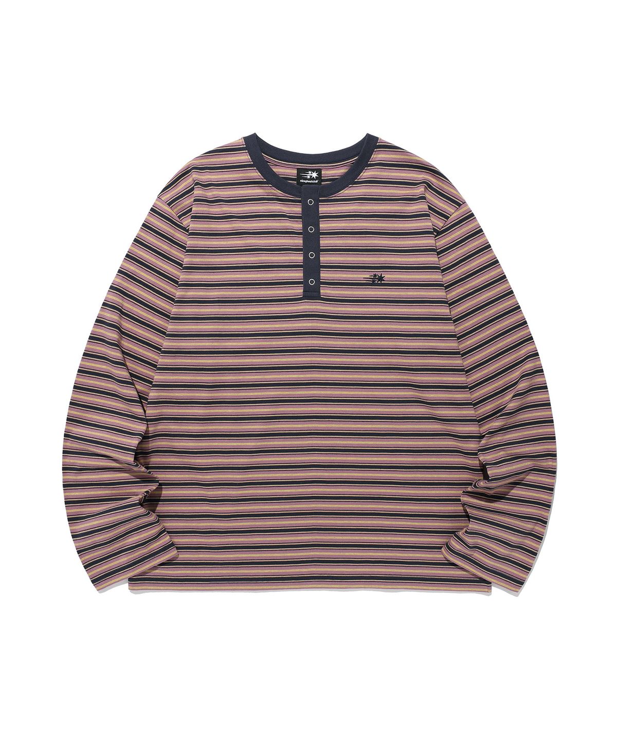 나이스고스트클럽(NICEGHOSTCLUB) STRIPE HENLEY LS TEE_PURPLE(NG2GFUT551A)
