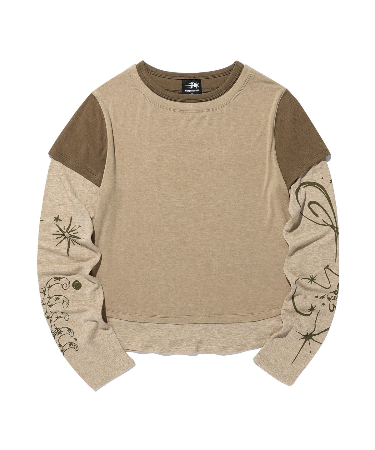 나이스고스트클럽(NICEGHOSTCLUB) TATTOO LAYERED LS TEE_BEIGE(NG2GFFT554A)