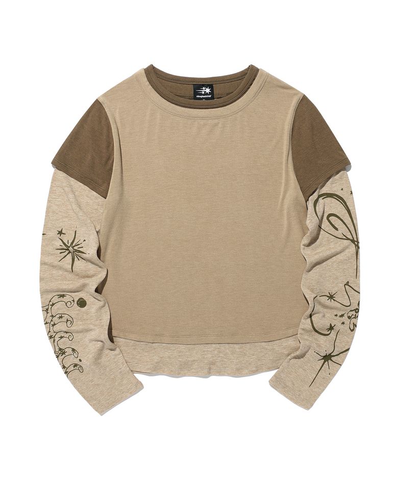 TATTOO LAYERED LS TEE_BEIGE(NG2GFFT554A)