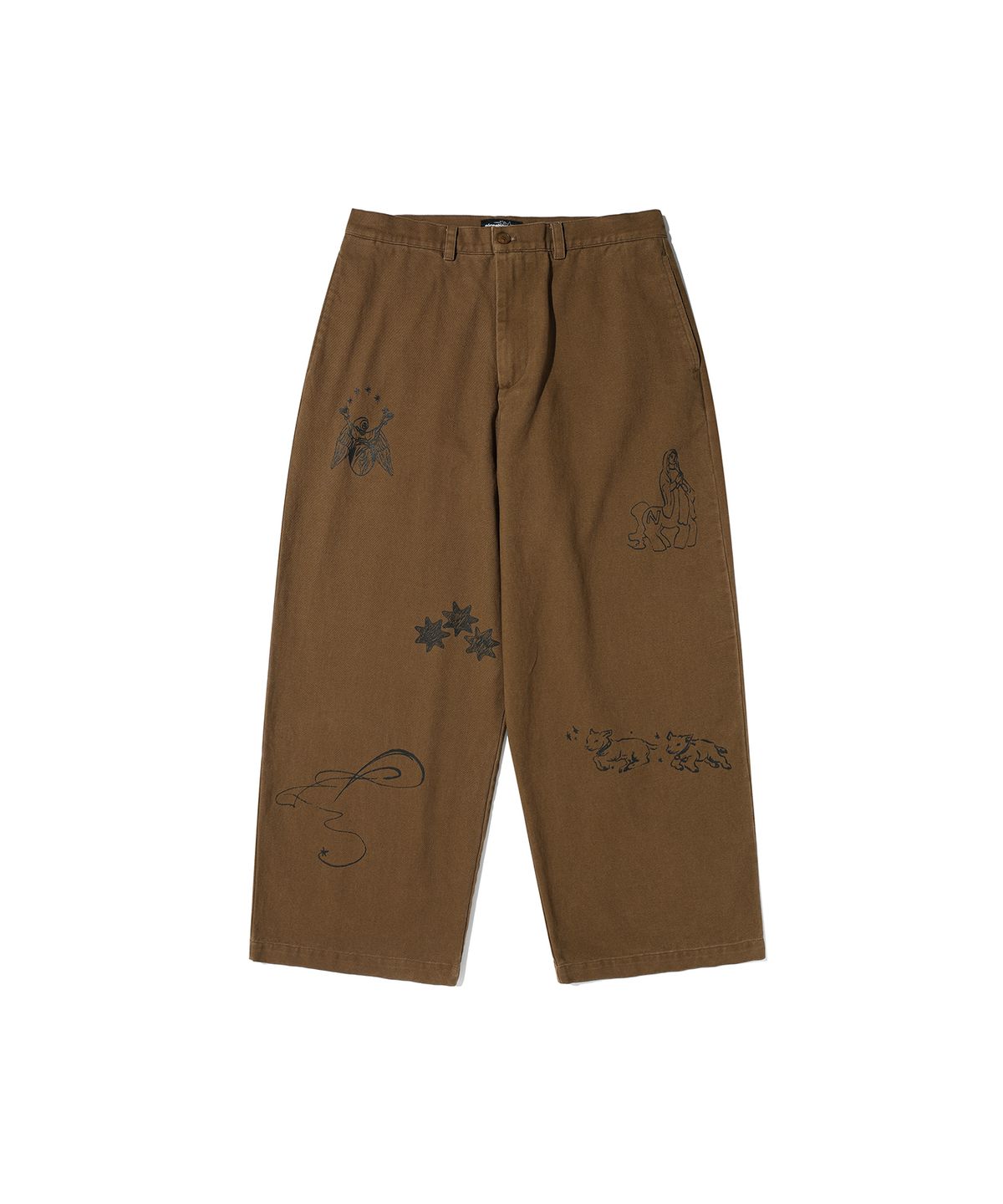 나이스고스트클럽(NICEGHOSTCLUB) DOODLE COTTON WASHED PANTS_BROWN(NG2GFUPA10A)