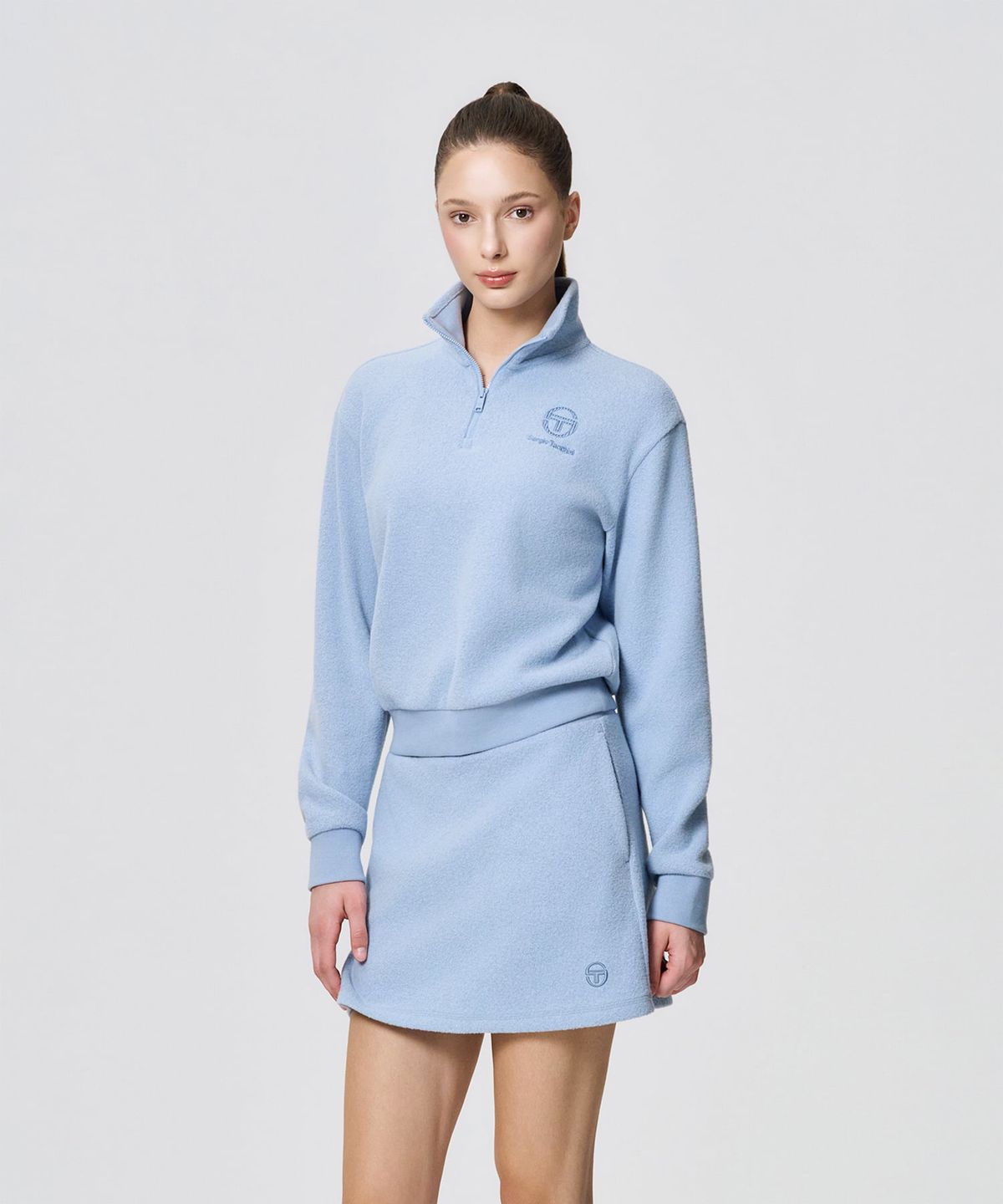 세르지오 타키니(SERGIO TACCHINI) W 테리플리스 아트웍 하프집 (L.Indigo)