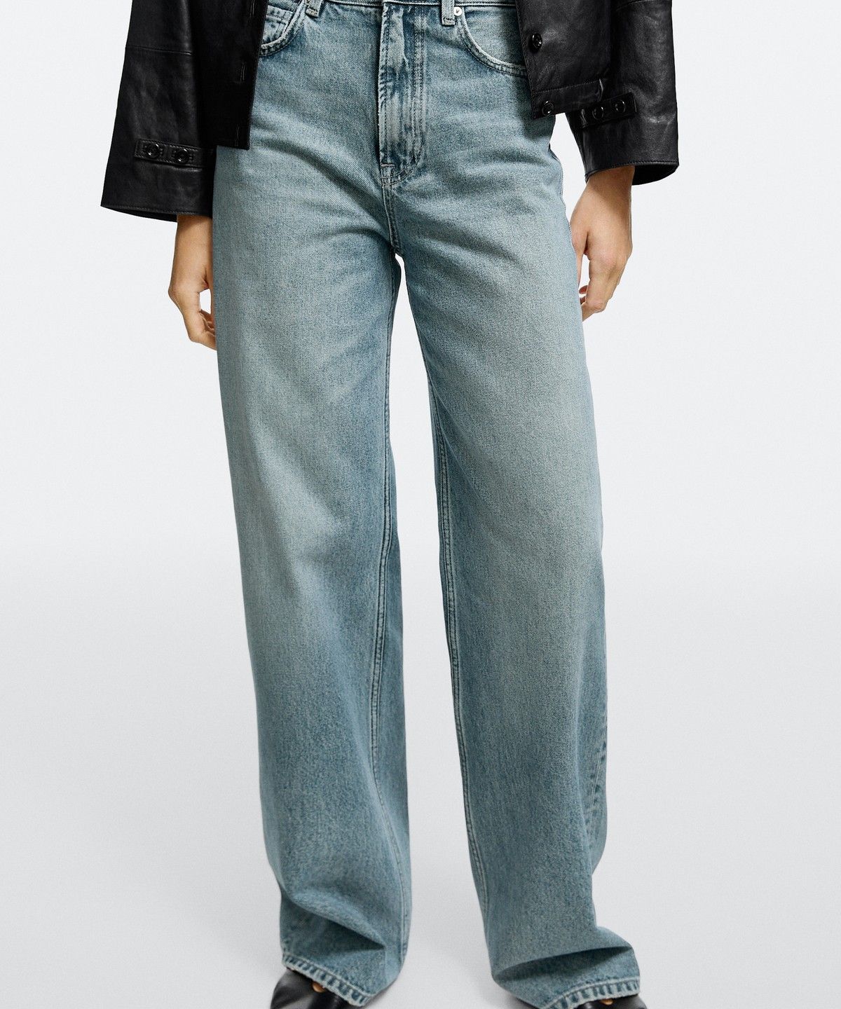 마시모두띠(MASSIMO DUTTI) 하이라이즈 와이드 레그 진