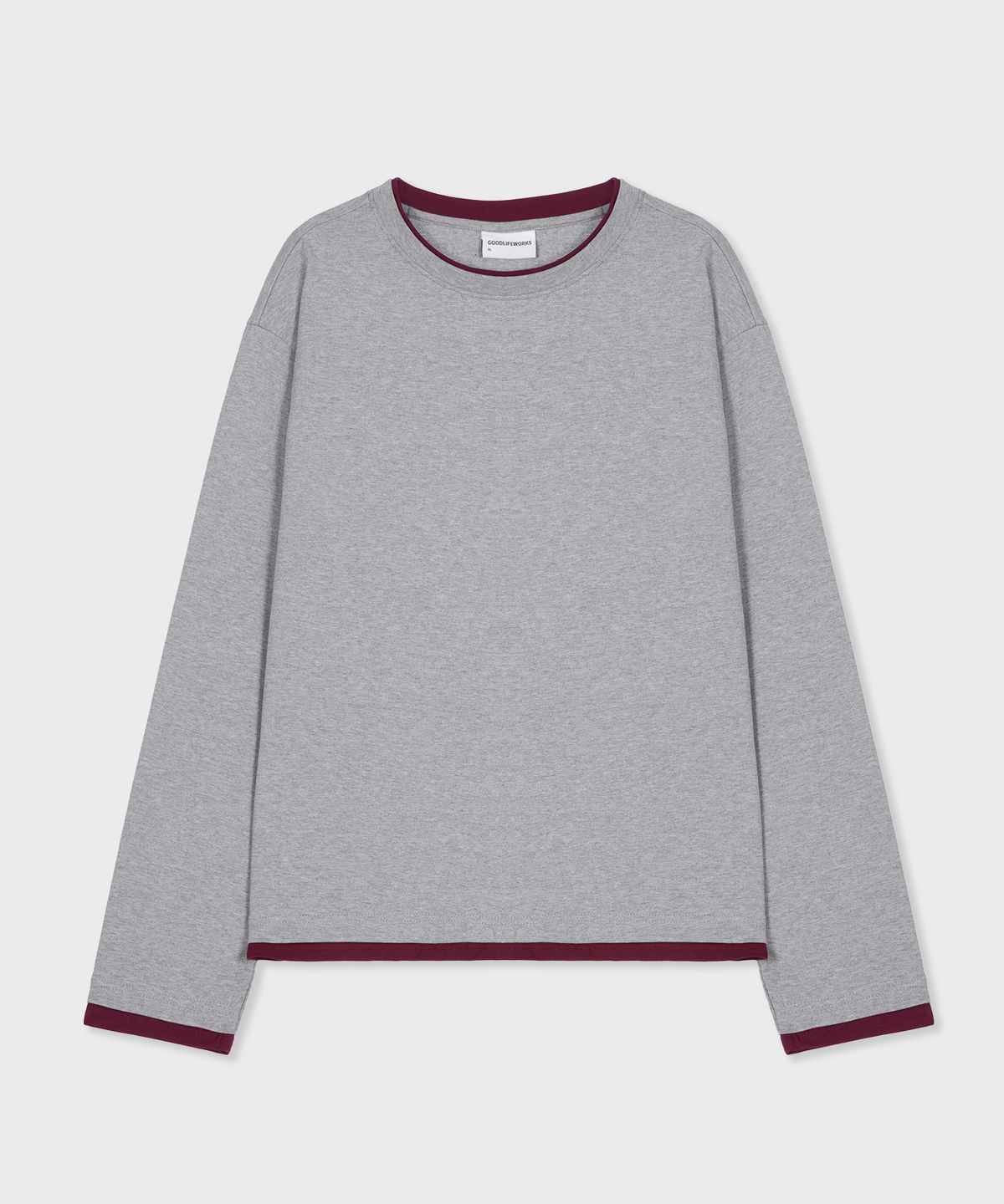 굿라이프웍스(GLW) [unisex] 더블 레이어드 롱슬리브티 그레이