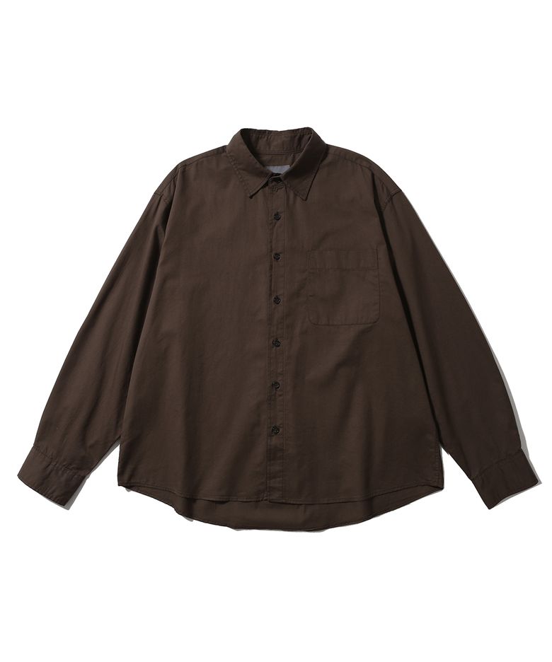 VINTAGE WASHED SEMI CROP SHIRTS (DEEP BROWN)