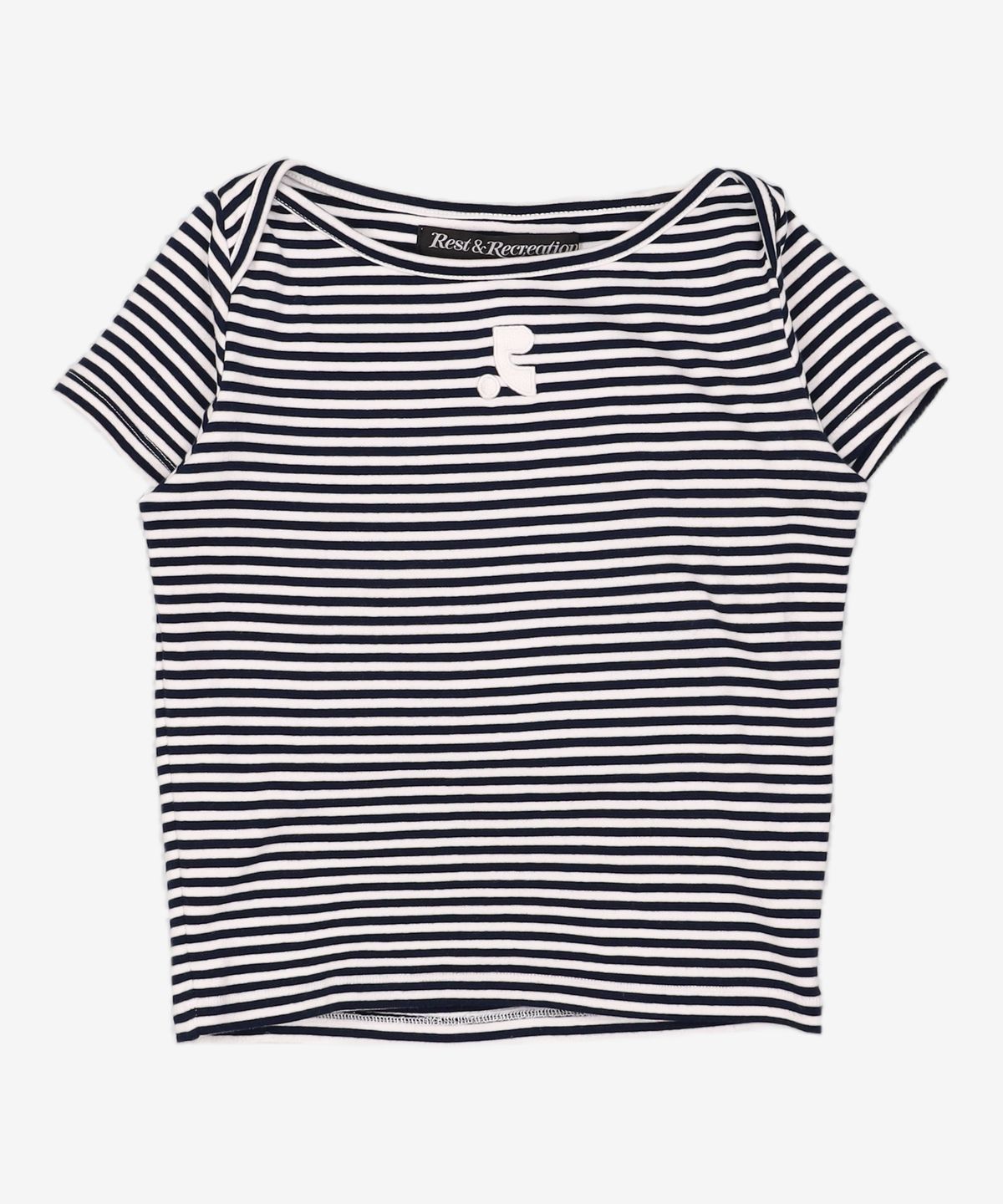 레스트앤레크레이션(REST&RECREATION) STRIPE LIP NECK T-SHIRT - BROWN ONESIZE
