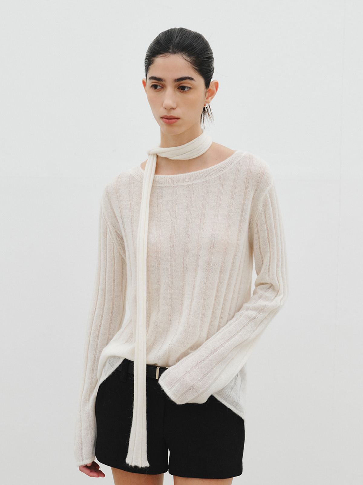 리플레인(REPLAIN) HAIRY STRAP KNIT_IVORY