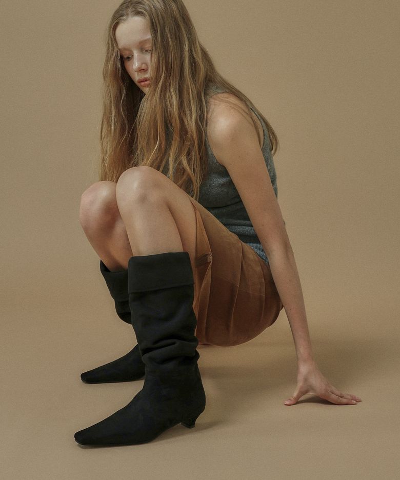 KIKO Suede Folding Middle Boots (2color)