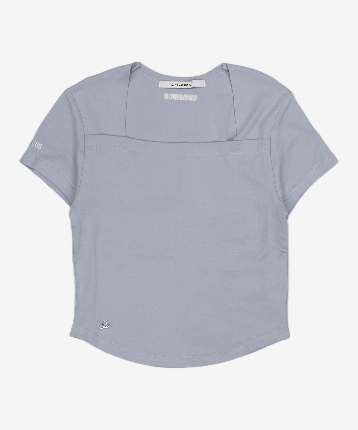 비바셔스(VIVACIOUS) Renee Square Neck Slim T-Shirt - 5COL S