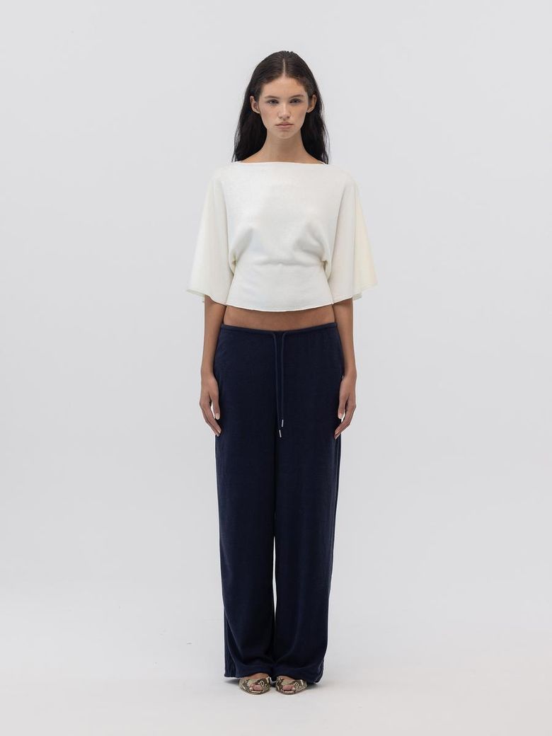 SNUG TERRY STRING PANTS (NAVY)