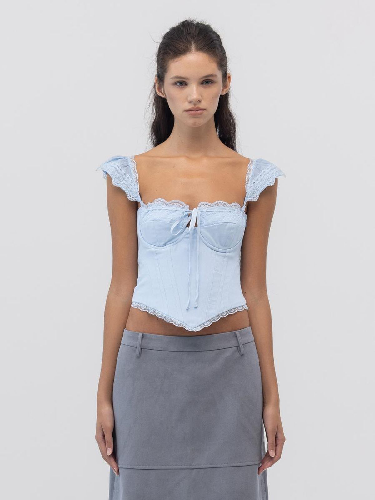 글로니(GLOWNY) POWDER CORSET TOP (BLUE)