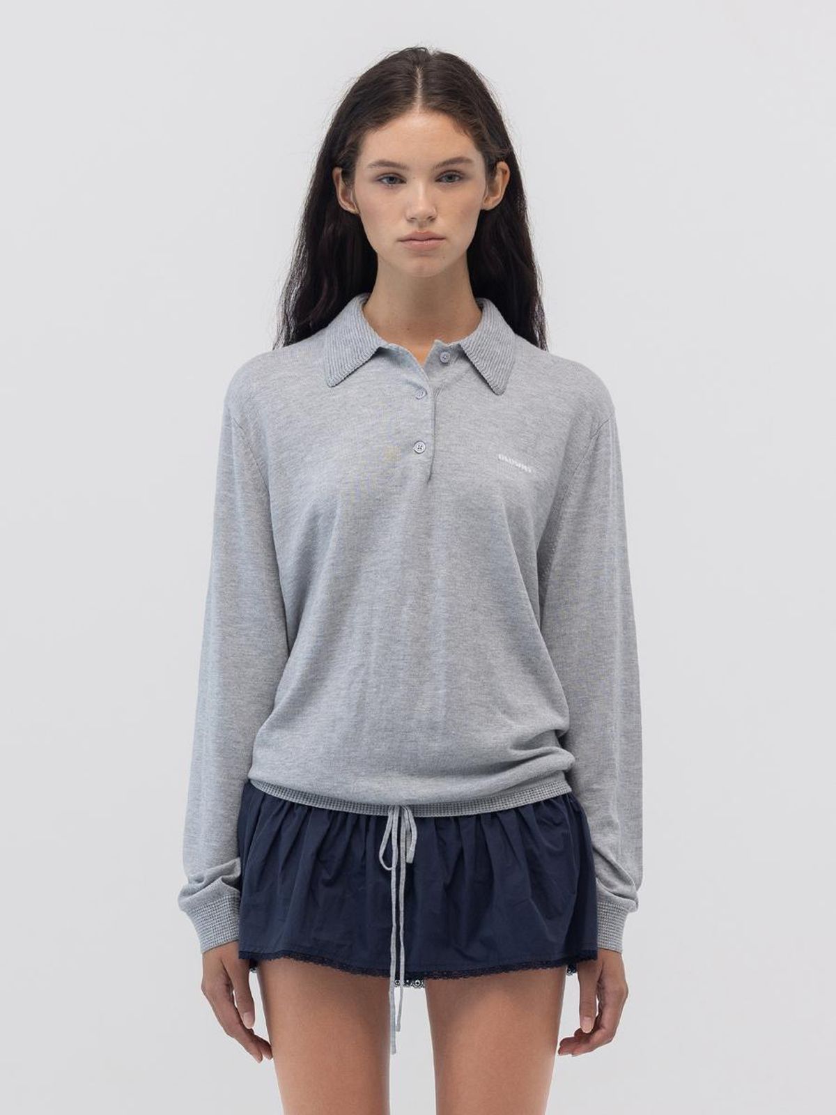 글로니(GLOWNY) NEST POLO MINI DRESS (GRAY)