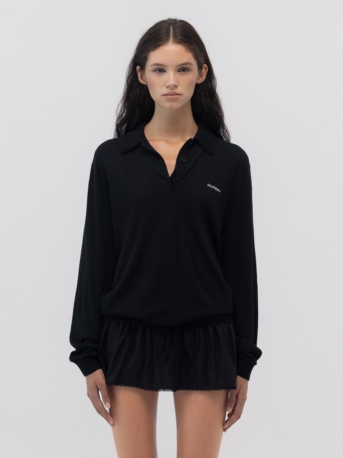 글로니(GLOWNY) NEST POLO MINI DRESS (BLACK)
