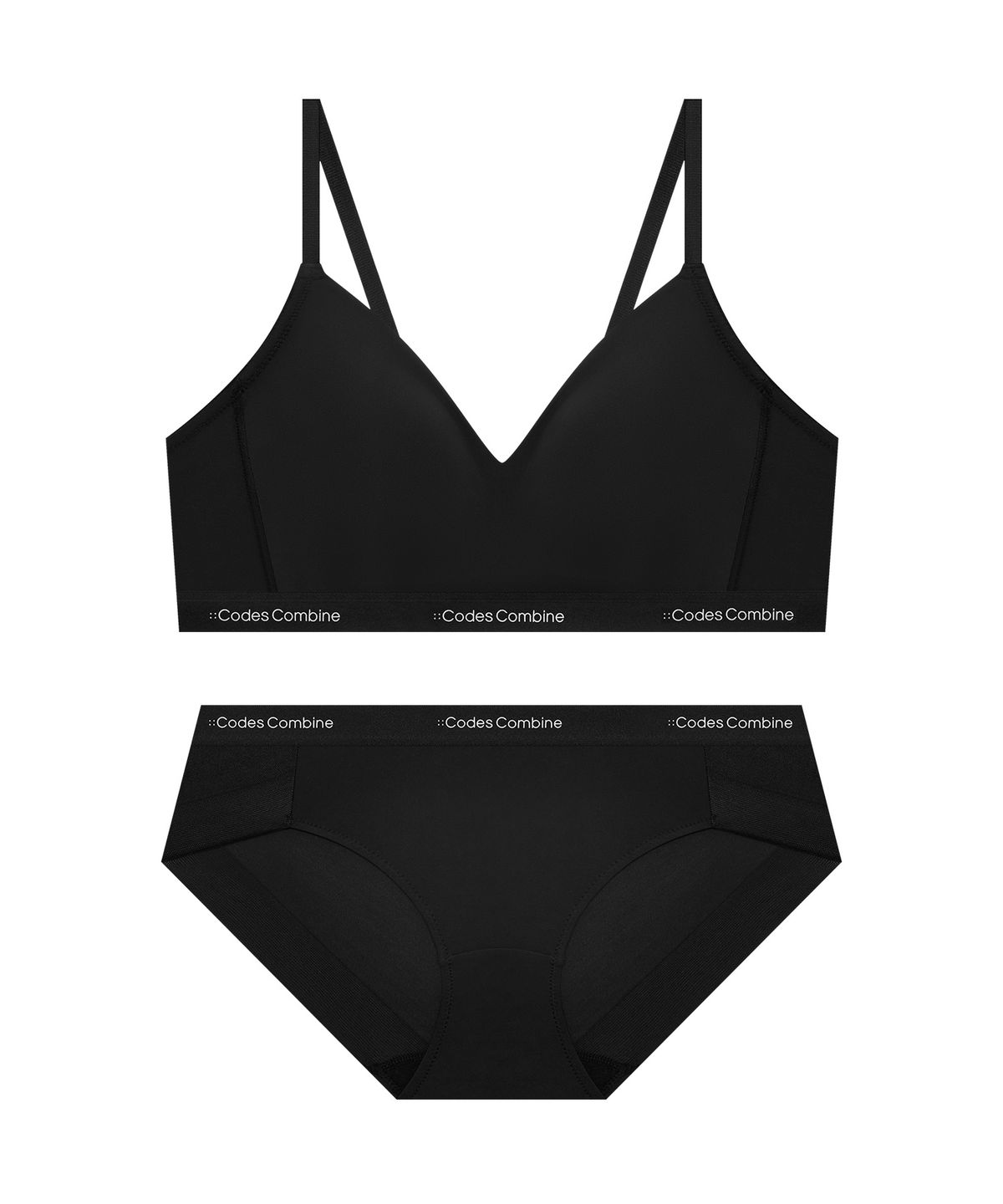 코데즈컴바인 이너웨어(CODES COMBINE INNERWEAR) 소프트 톤온톤 에어로쿨 브라 팬티 세트_블랙