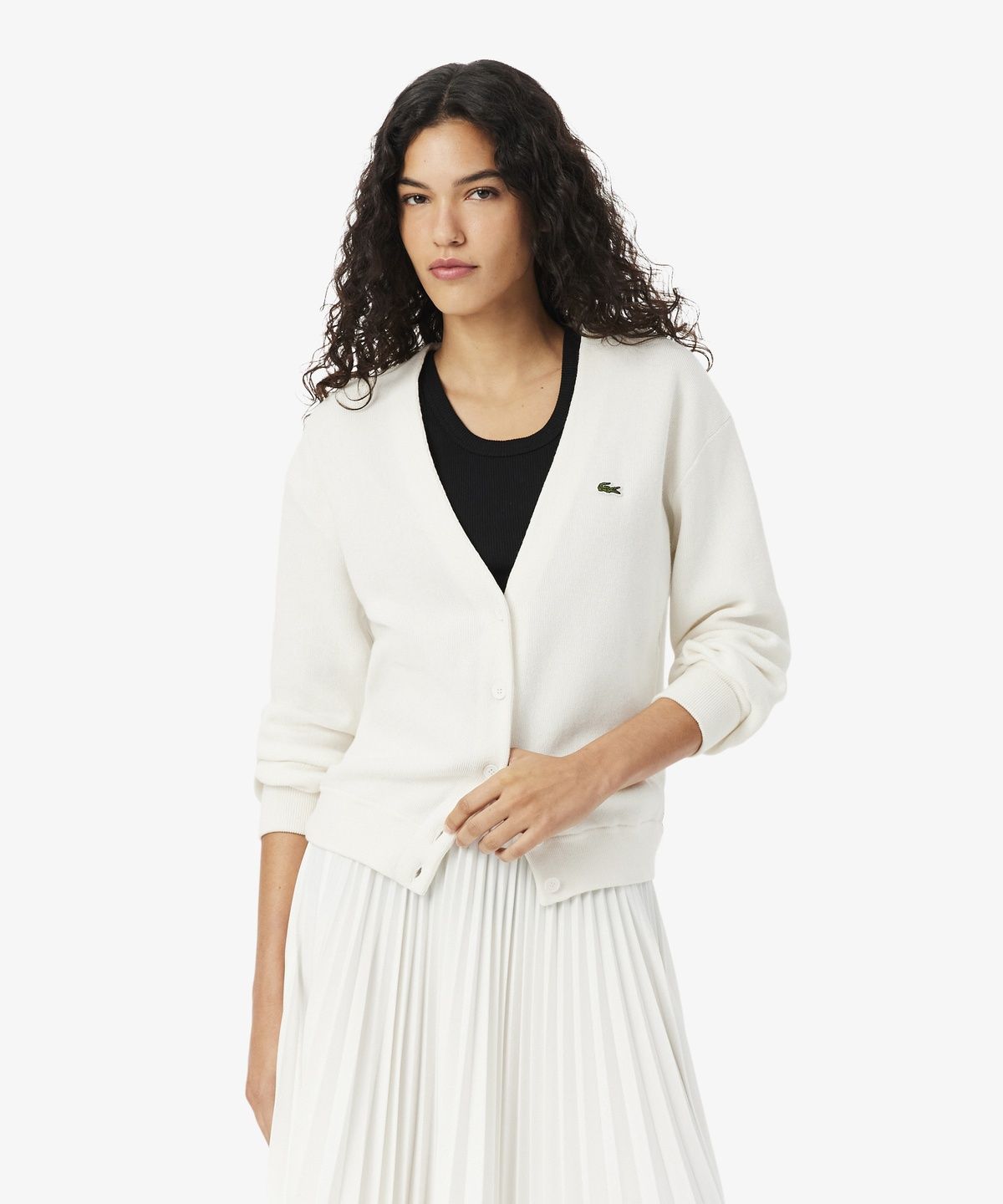라코스테(LACOSTE) 여성 링스링스 브이넥 가디건 AF4143-56N 70V