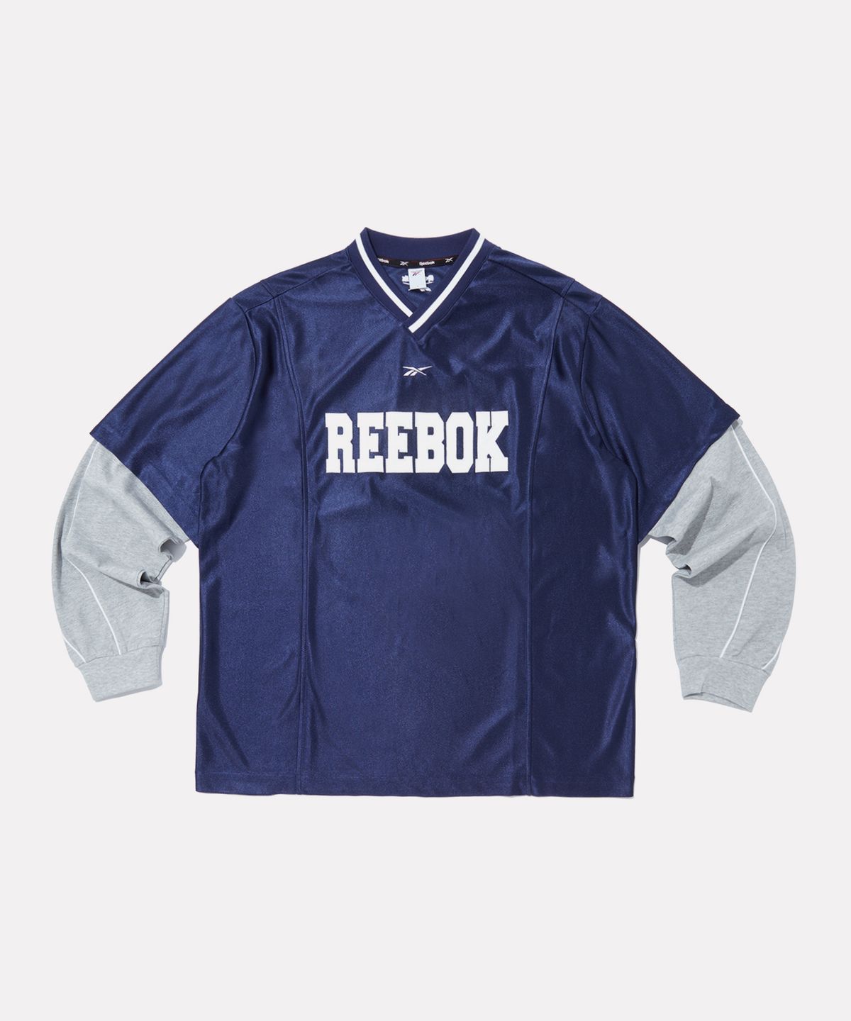 리복(REEBOK) 트랙 저지 레이어드 긴팔티 - 네이비