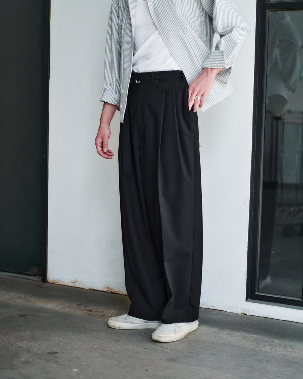너버스(NERVOUS) PIANO PANTS _ black wool