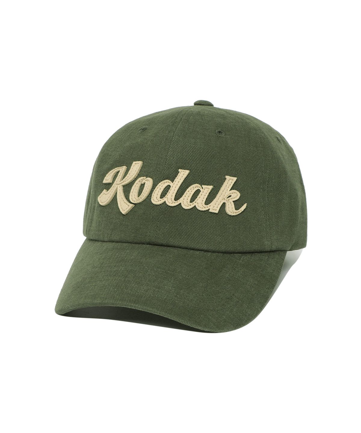 코닥(KODAK) 오버핏 피치터치 레터링 볼캡 KHAKI
