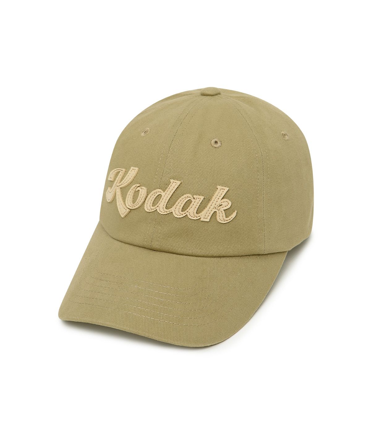 코닥(KODAK) 오버핏 피치터치 레터링 볼캡 BEIGE