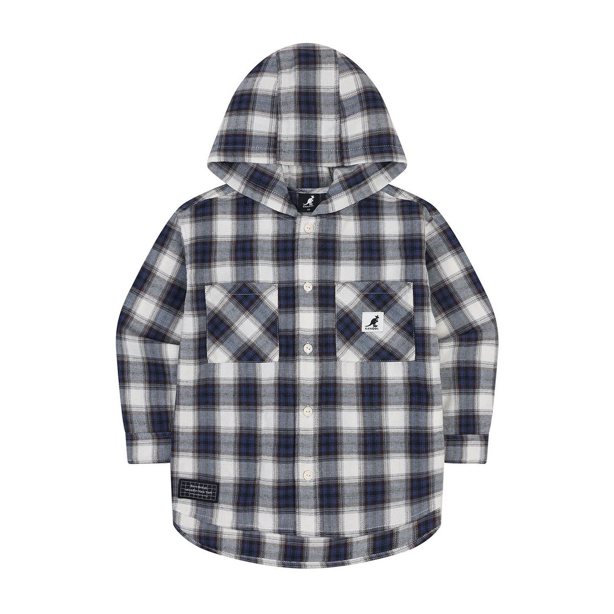 캉골키즈(KANGOL KIDS) 체크패턴 후디 셔츠 SC 0202 아이보리