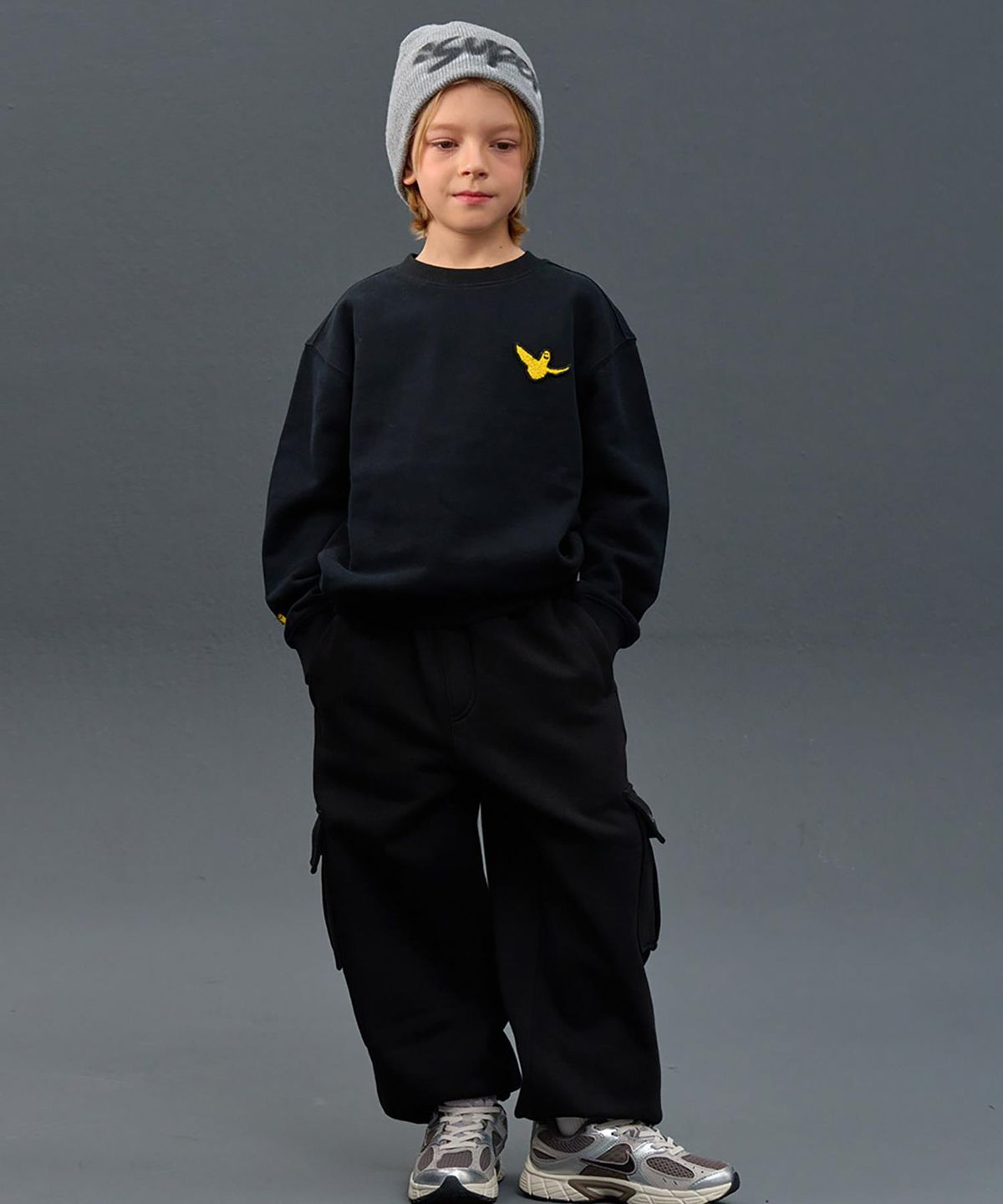 마크곤잘레스 키즈(MARK GONZALES KIDS) 곤잘레스 후다 포켓 조거 팬츠_블랙_MG54PJ03BK