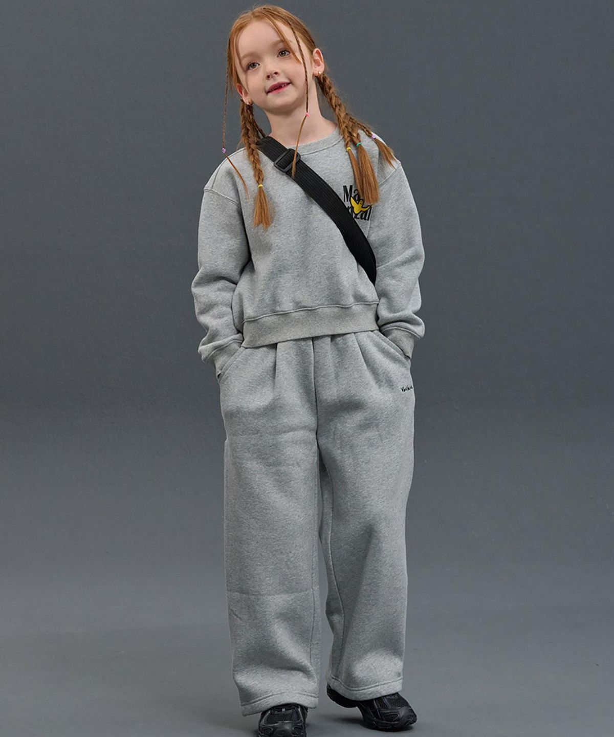 마크곤잘레스 키즈(MARK GONZALES KIDS) 곤잘레스 핀턱 와이드 팬츠_멜란지그레이_MG54PJ06MG