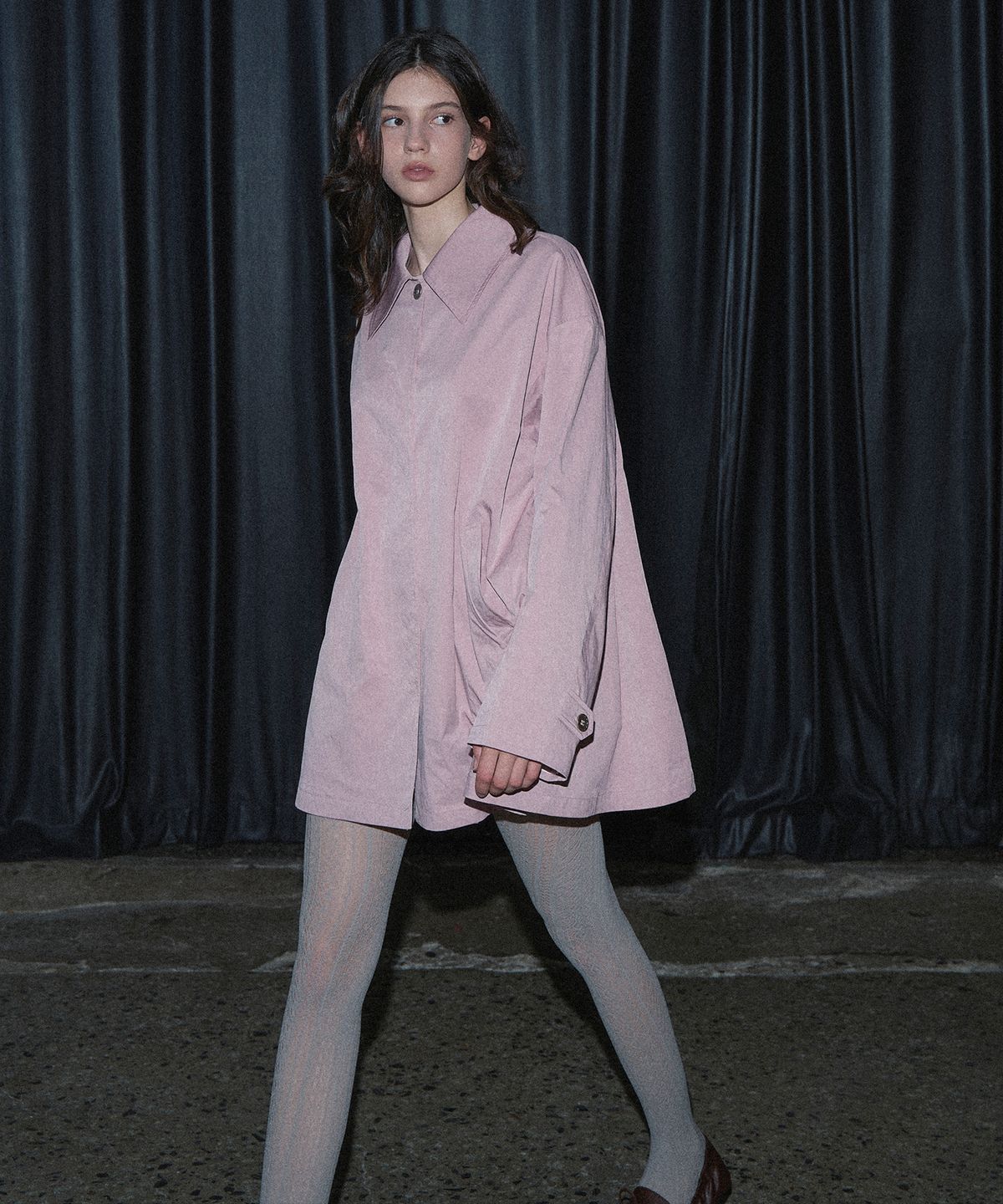마가린핑거스(MARGARIN FINGERS) FLARE HALF COLLAR JACKET (PINK)
