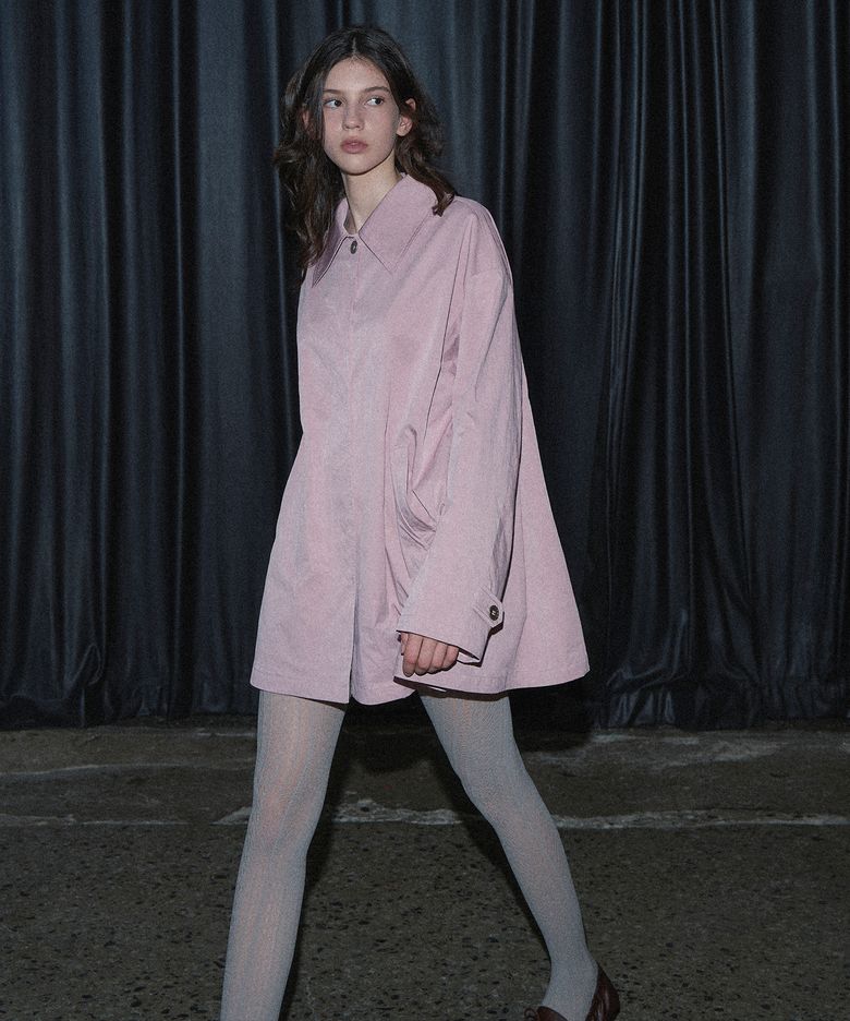 FLARE HALF COLLAR JACKET (PINK)