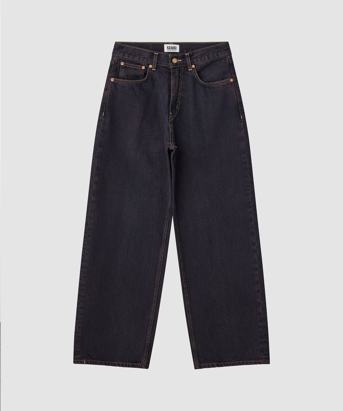 크래키(KRAKKI) [Women] Loose Fit Denim Pants_Dark Purple [KR266PWN952]