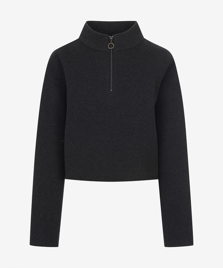 [Women] High-Neck Handmade Zip-Up T-Shirt (PPIBX8414)