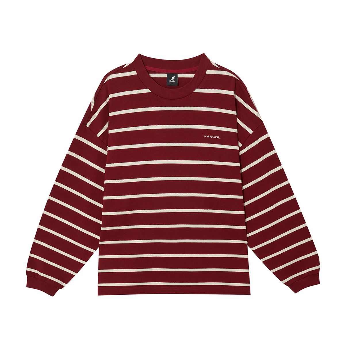 캉골(KANGOL) 자카드 스트라이프 롱슬리브 3549 버건디