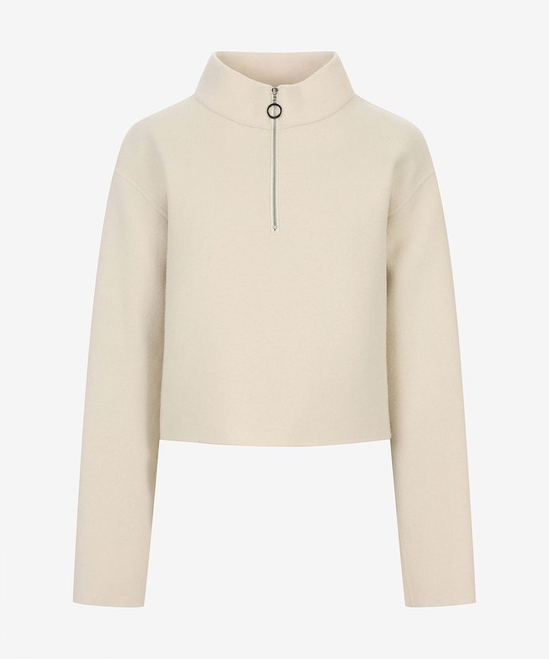 [Women] High-Neck Handmade Zip-Up T-Shirt (PPIBX8415)