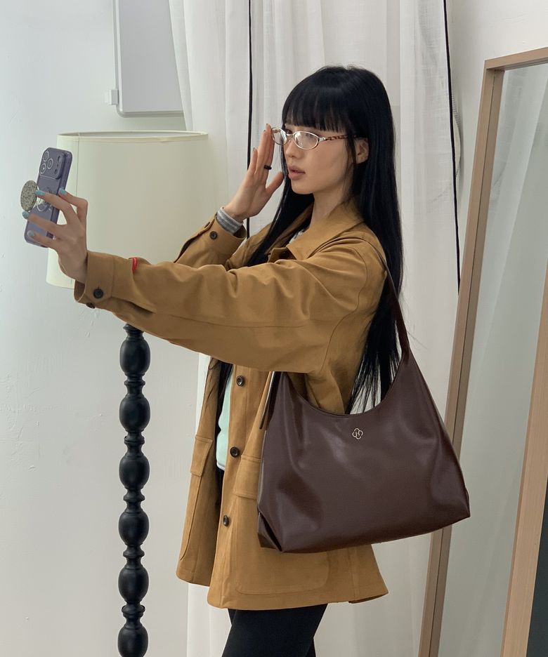 아이비 레더 호보백_브라운