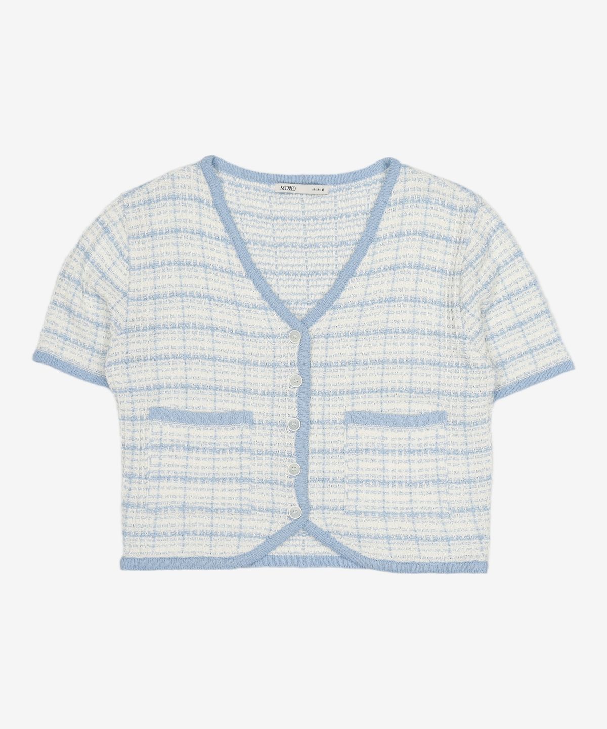 미쏘(MIXXO) [리오더]트위드 반팔 가디건_CKC414T RE MIWCKC61QT M