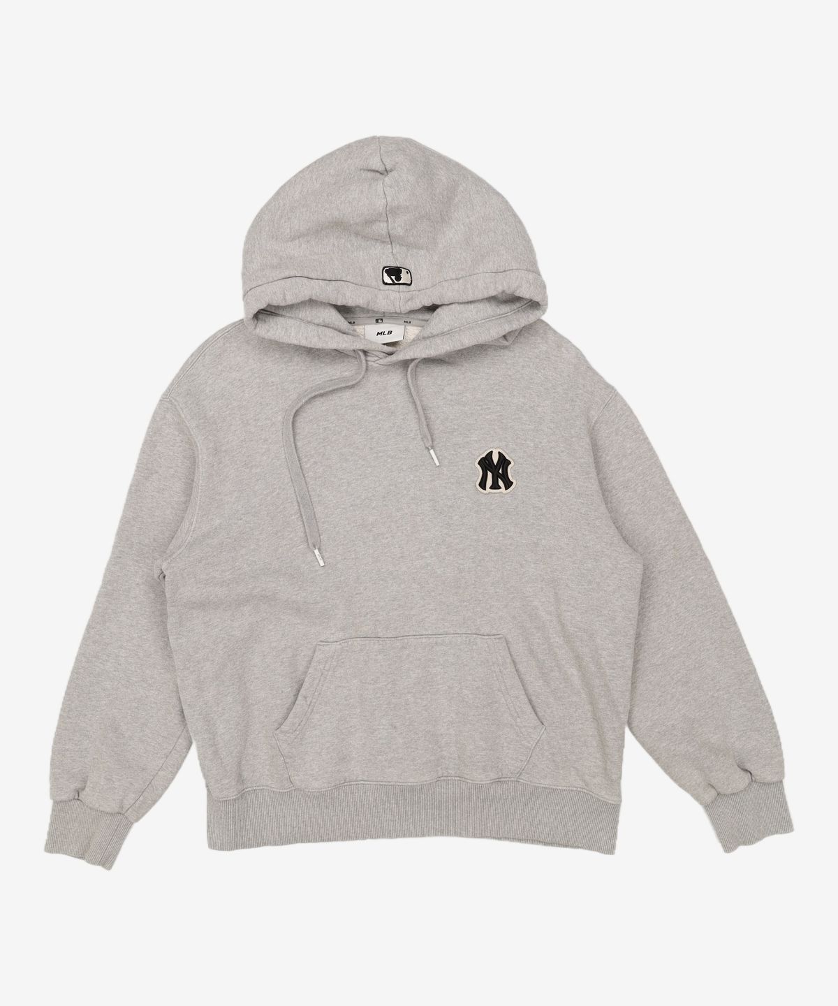 엠엘비(MLB) 베이직 백 빅로고 기모 메가 오버핏 후드티 NY (Melange Grey) S