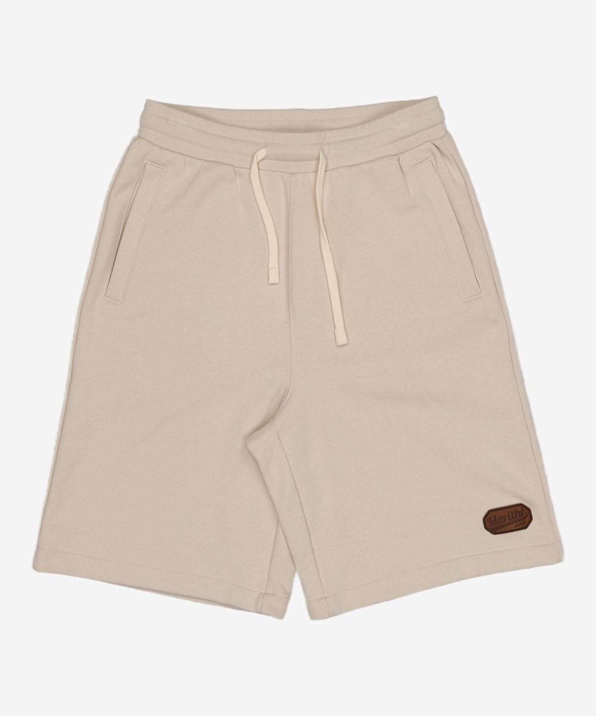 마리떼 프랑소와 저버(MARITHÉ + FRANҪOIS GIRBAUD) M LEATHER PATCH SWEAT HALF PANTS beige S