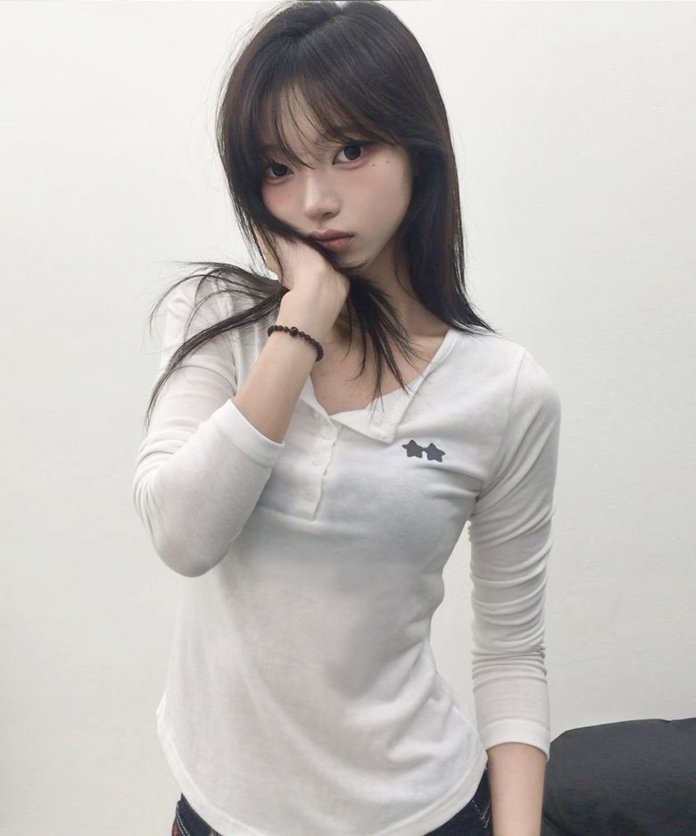 페미닌 슬림 버튼 롱슬리브 3color