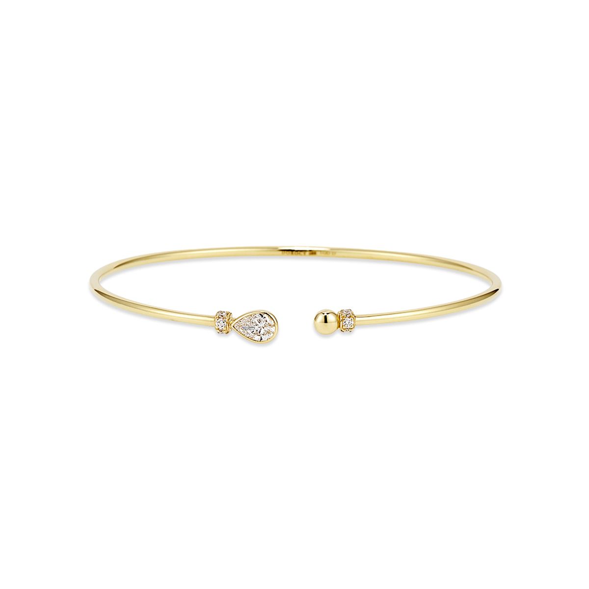 도로시(DOROCY) 14k 티어 드롭 랩 다이아몬드 뱅글 팔찌 (16cm)