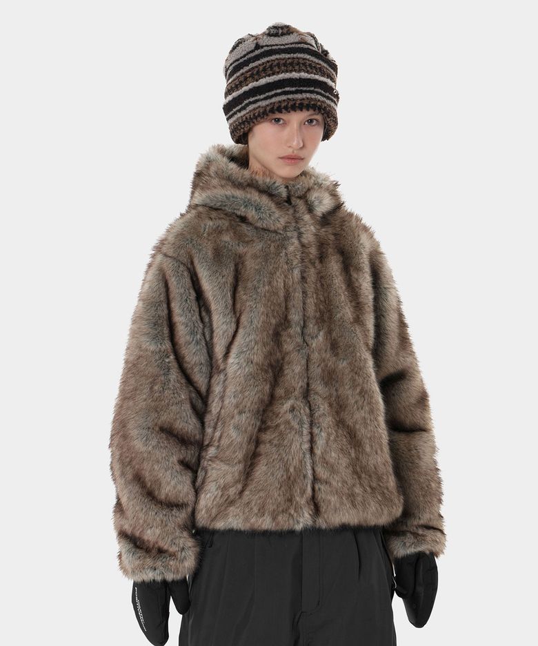 FAUX FUR HD JACKET WILD RABBIT
