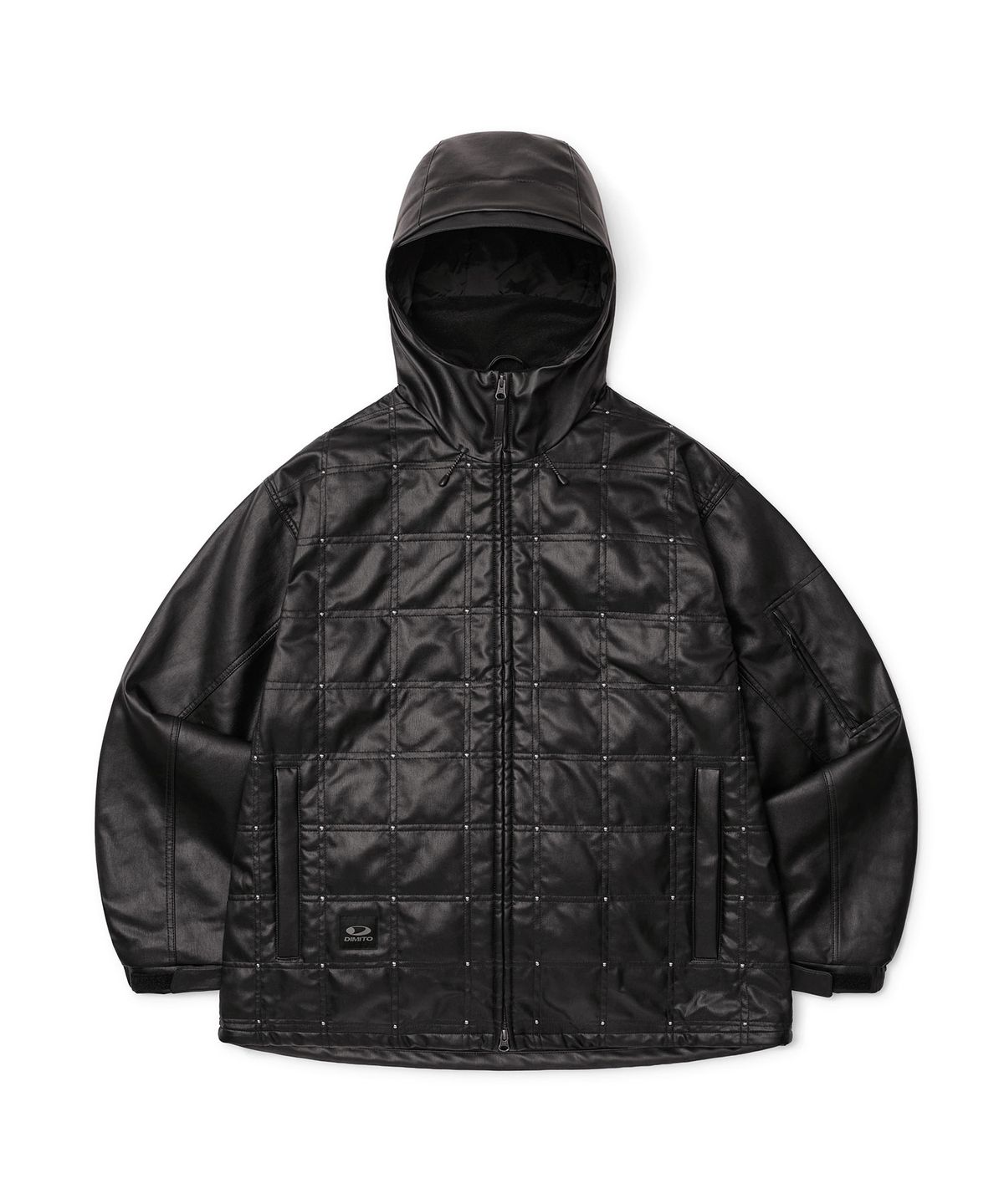 디미토(DIMITO) STUD FAUX LEATHER HD JACKET BLACK