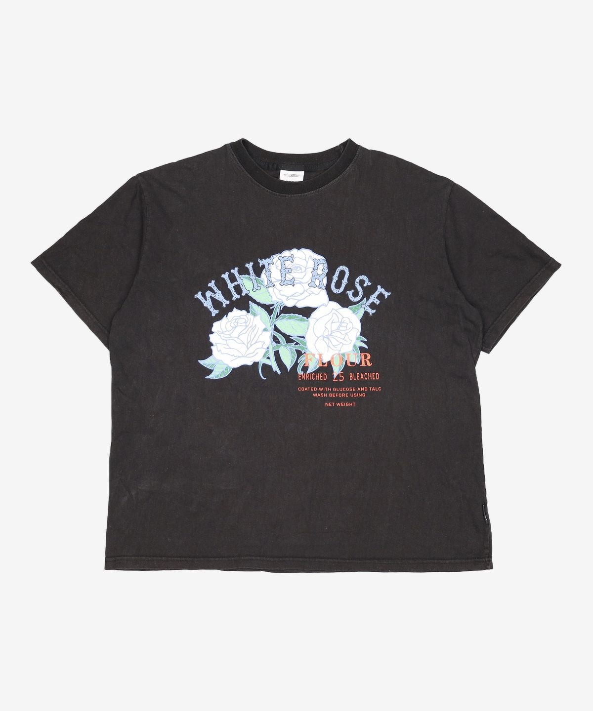 론론(RONRON) WHITE ROSE OVER FIT T-SHIRT BLACK FREE