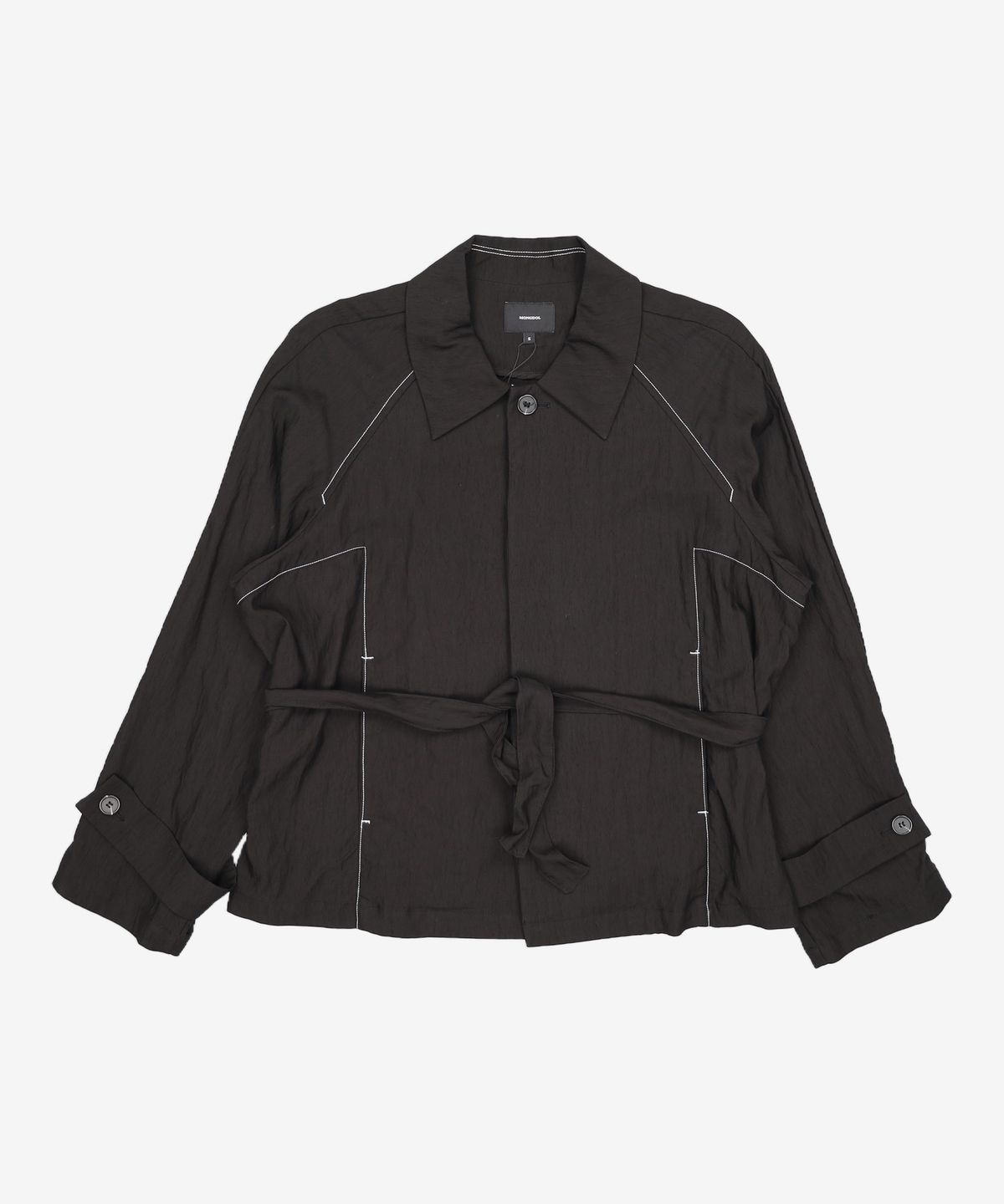 몽돌(MONGDOL) 스티치 벨트 크롭 자켓 레이온블랙 MDJK010RNBLACK S