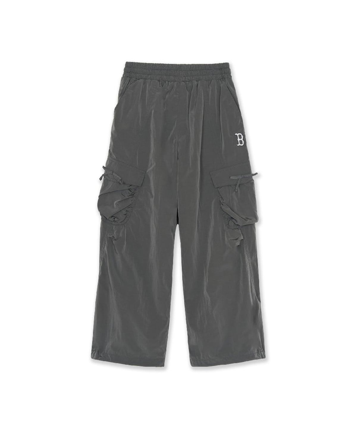 엠엘비 키즈(MLB KIDS) 스트릿 걸즈 와이드 리본포켓 기모트리코트 우븐팬츠 BOS (Charcoal Grey)