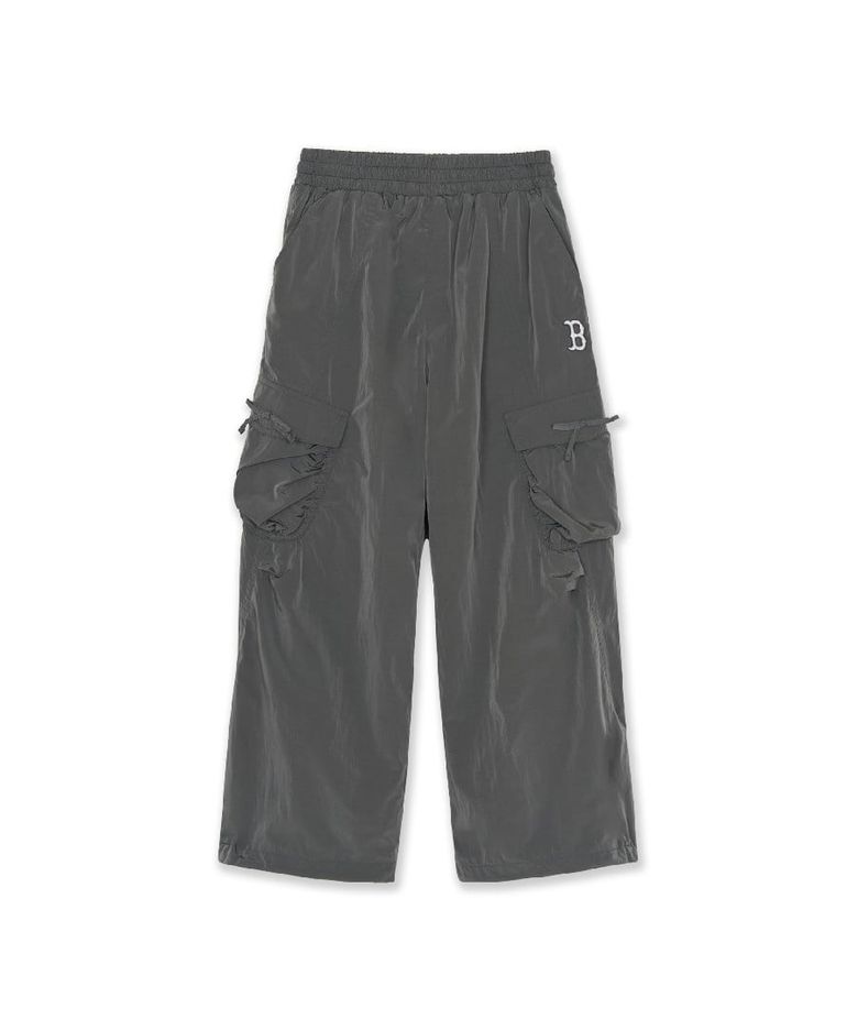 스트릿 걸즈 와이드 리본포켓 기모트리코트 우븐팬츠 BOS (Charcoal Grey)