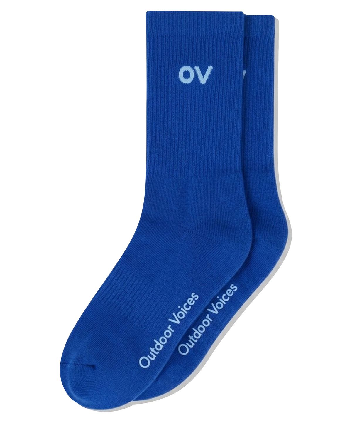 아웃도어 보이스(OUTDOOR VOICES) OV LOGO CREW SOCKS (OV BLUE)
