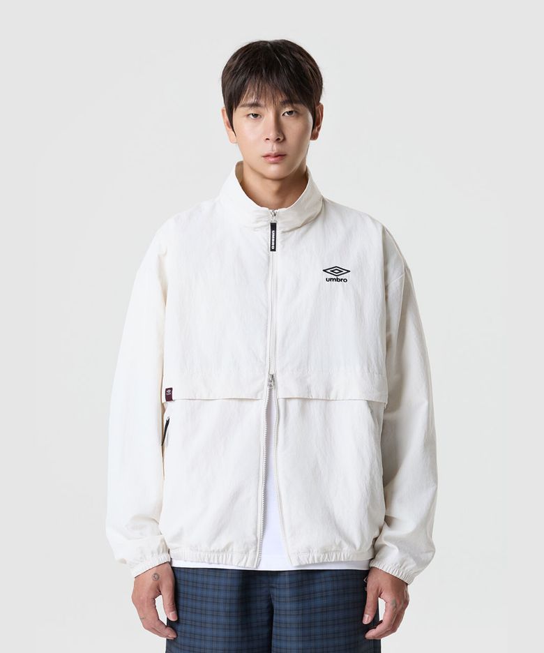 클래식 스탠넥 웜업 바람막이 자켓 아이보리 UR321CJK93