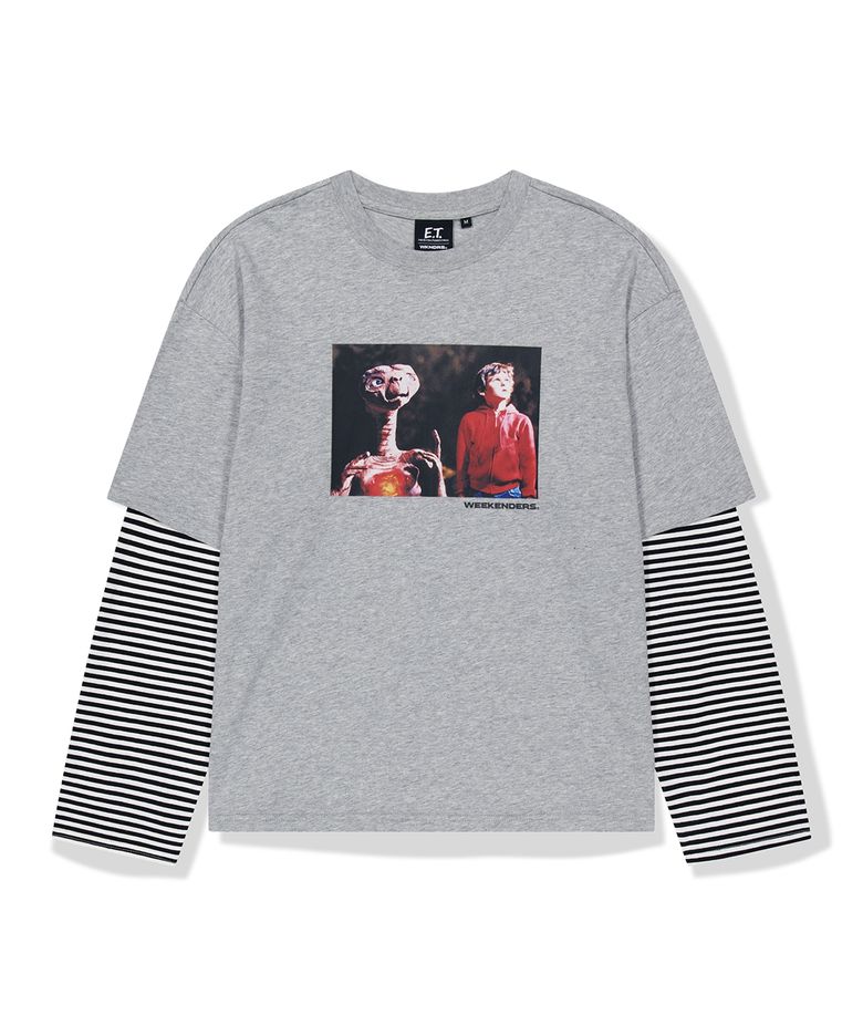 WKNDRS x E.T. LAYERED T-SHIRT (M.GREY)
