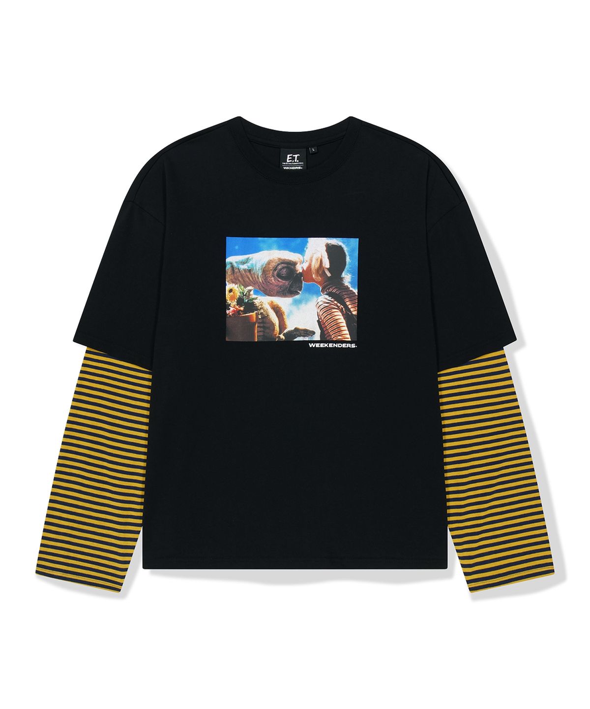 위캔더스(WKNDRS) WKNDRS x E.T. LAYERED T-SHIRT (BLACK)